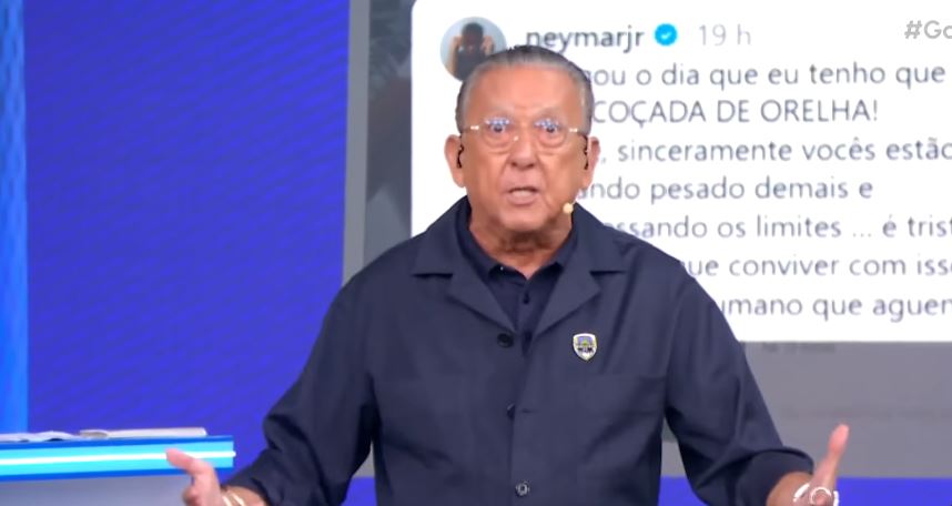 Após desabafo nas redes sociais, Neymar leva “puxão de orelha” de Galvão Bueno; assista