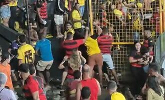 VÍDEO: Briga generalizada na arquibancada marca eliminação do Sport para o Fortaleza na Copa do Nordeste