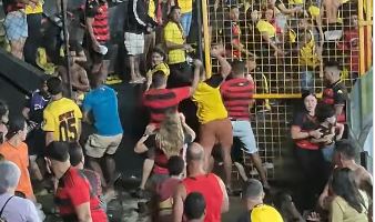 VÍDEO: Briga generalizada na arquibancada marca eliminação do Sport para o Fortaleza na Copa do Nordeste