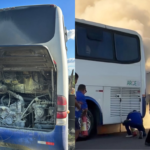 Ônibus com torcedores do Fortaleza pega fogo a caminho de Salvador