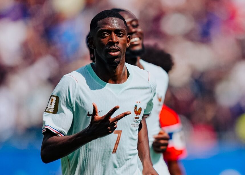 Com hat-trick de Dembélé, França vence Noruega e garante primeira posição no grupo I da Copa do Mundo
