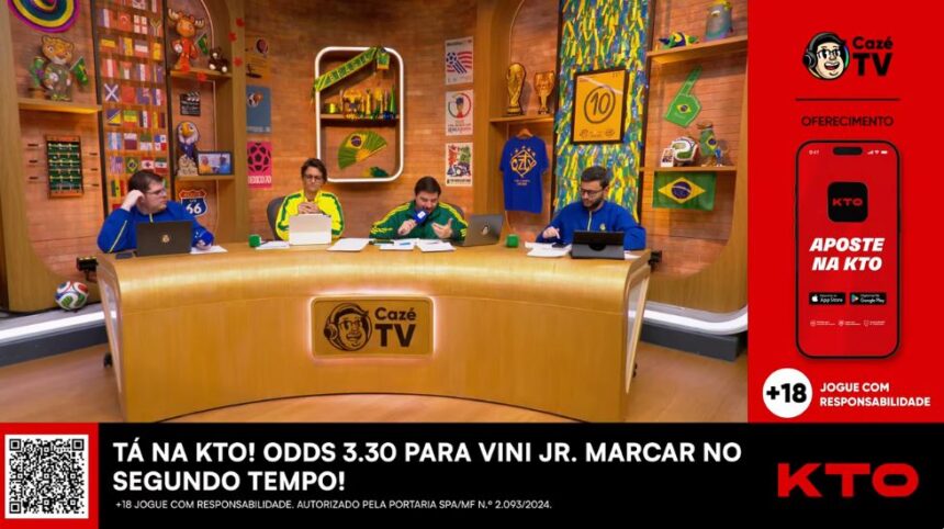 Ministério da Justiça investiga CazéTV por anúncio de bets durante a Copa do Mundo; entenda