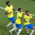 Atleta da base do Bahia marca gol de falta em amistoso da seleção contra os Estados Unidos