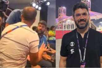 Marcelo Courrege se pronuncia após briga com jornalista marroquino: “Segurou meu braço e eu reagi”